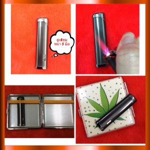 ไฟแช็คแท่งบางพร้อมกล่องบุหรี่