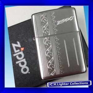 zippo ไฟแช็ค zippo 29682 Initial Panel - Brushed Chrome chrome