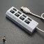 4 Ports USB Hub High-speed USB2.0 Individual LED Power Switches ( White )