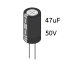 ตัวเก็บประจุ 47uF 50V ขนาด 6x12mm (pack ละ 10 ตัว)