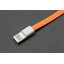 Flat Noodle Micro USB Cable 1.2m (แท้จาก DFRobot) สาย micro USB คุณภาพสูง สายแบน สีส้ม