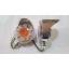 ไฟกิ๊กก๊อก 2 หน้าดวงเล็ก มีหมวก สีส้ม 3x3" (หลอด LED สีน้ำเงิน)