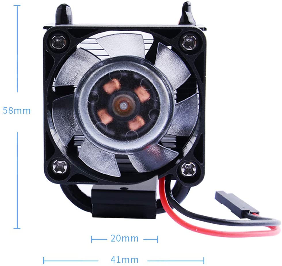Black - ICE Tower CPU Cooling Fan for RPi 4B / 3B+/ 3B (สีดำ) with RGB LED