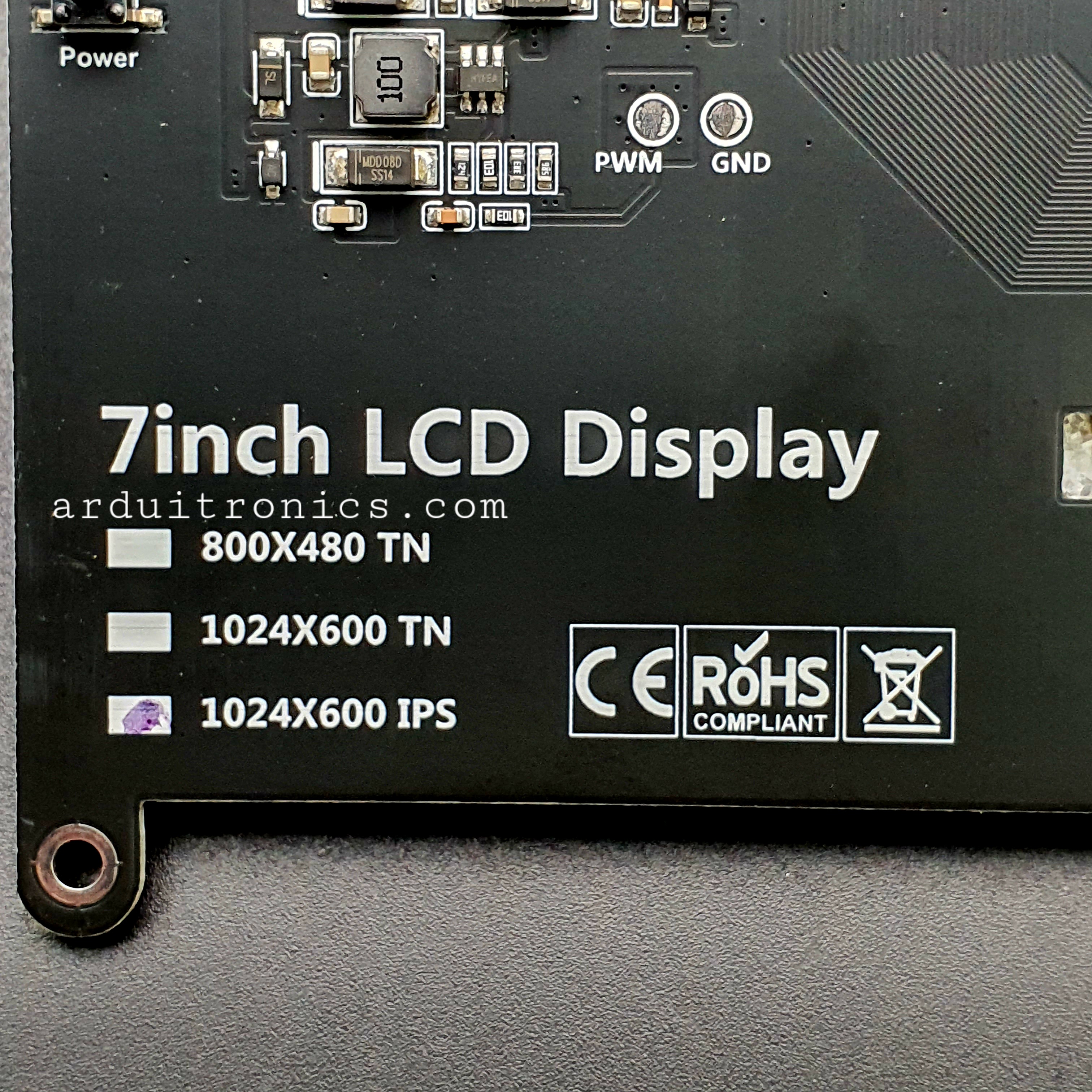 7 inch Raspberry Pi HDMI IPS Display HD 1024x600 Driver-free USB Multi-point Capacitive Touch Computer Secondary Screen