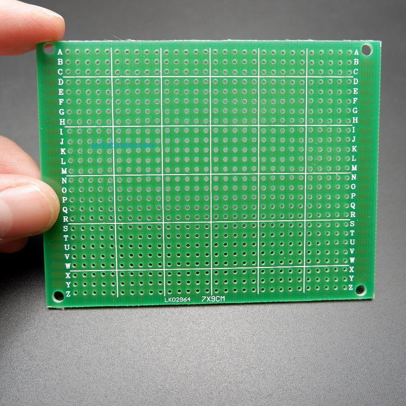 แผ่น PCB ไข่ปลา 1 หน้า ขนาด 7x9cm แผ่นปริ๊นอเนกประสงค์ Prototype PCB Through Hole Universal PCB จำนวน 1 แผ่น