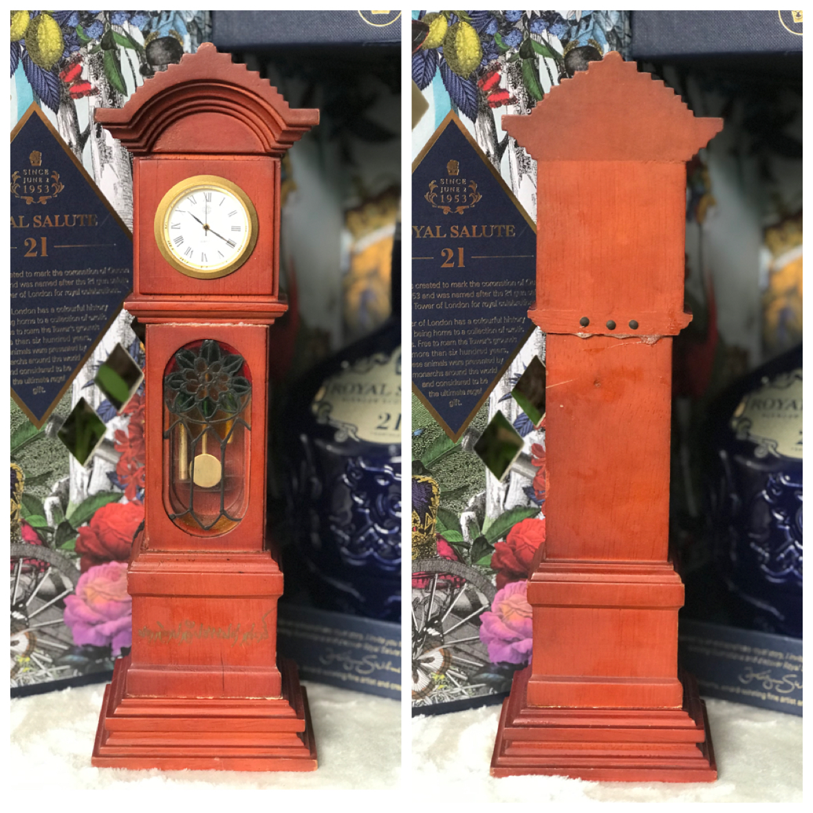 Antique Table Clock นาฬิกาใช้ได้ปกติ โมเดลนาฬิกาตั้งพื้นโบราณโครงไม้จริง โมเดลนาฬิกาลูกตุ้ม แบบจำลองนาฬิกาตั้งพื้นโบราณ