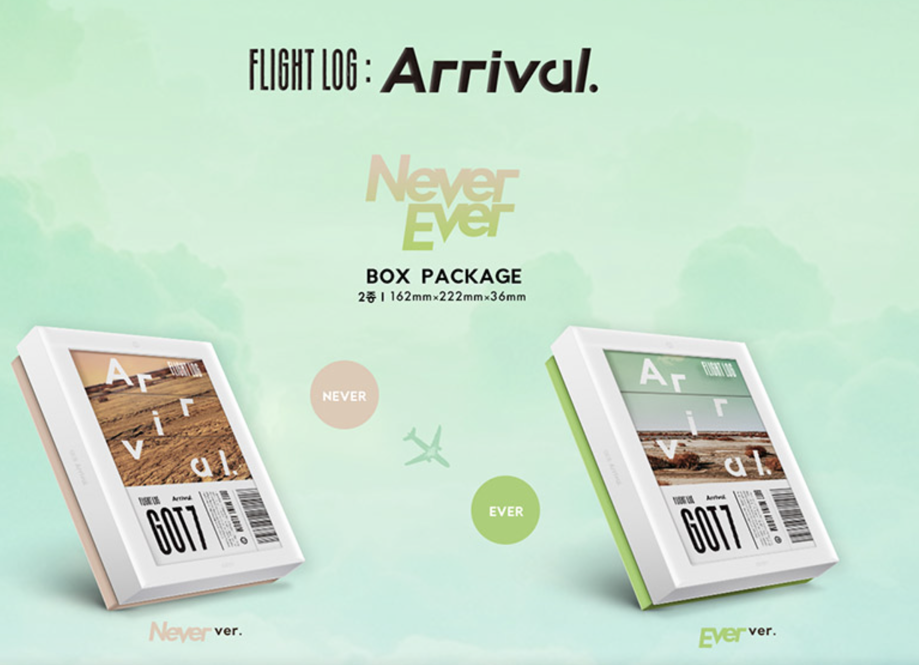 GOT7 - Album [FLIGHT LOG : ARRIVAL] set สั่ง 2 ปก Ever ver และ Never VER