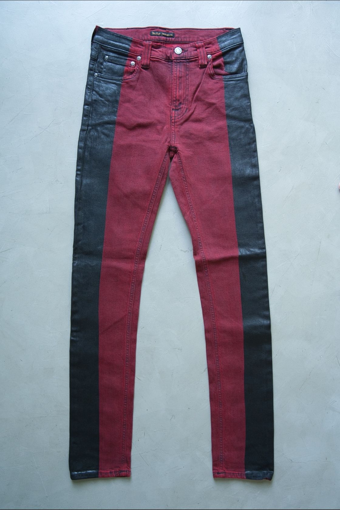 [DEFECT] High Kai Org. Black Stripe ยีนส์สกินนี่เอวสูง Nudie Jeans ของแท้ 100%