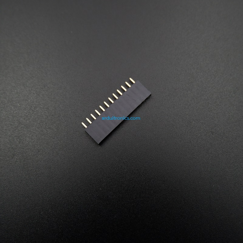 [Black] 1X12 Pin Single Row Female Header 2.54mm Pitch Straight Pin Square (จำนวน 1 ชิ้น)