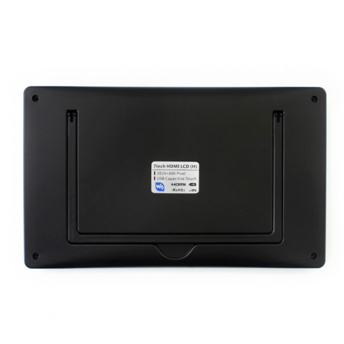 [ยี่ห้อ Waveshare] 7inch Capacitive Touch Screen LCD (H) with Case, 1024×600, HDMI, IPS, Various Systems Support