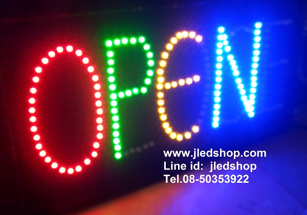 ป้ายไฟOPEN-CLOSE 4สี ปรับสวิทช์เลือกข้อความ