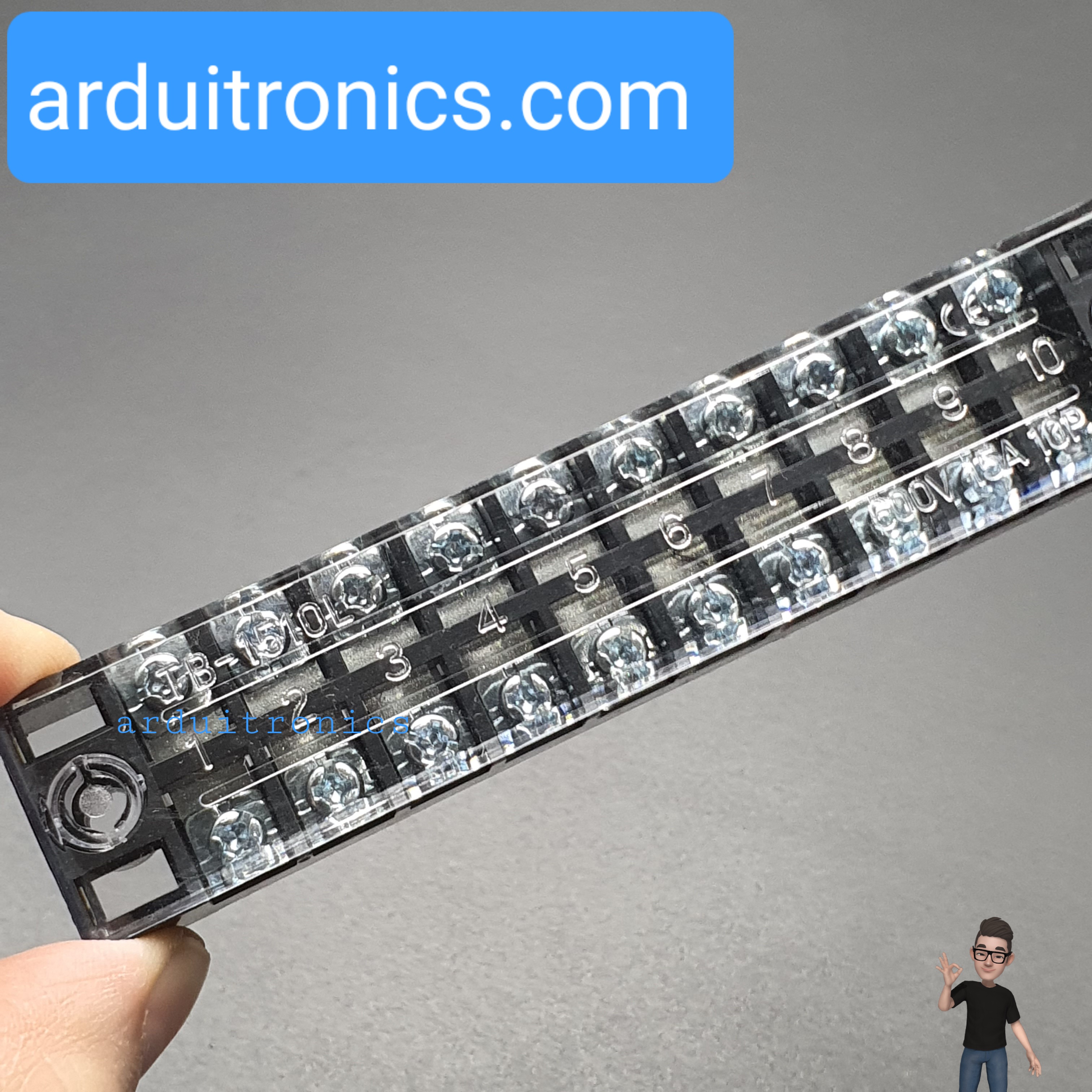 ขั้วต่อ Terminal Block TB-1510 (15A) แบบ 10 ช่อง