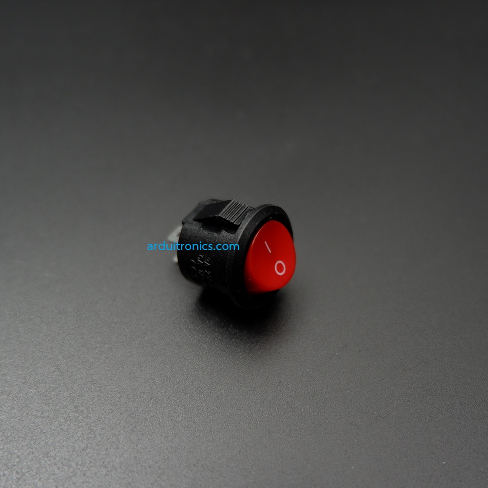 สวิตช์ไฟเปิด/ปิด Round Diameter 15mm/Outside diameter 16.5mm 3A 250V 2 ขา KCD1 - สีดำ-แดง