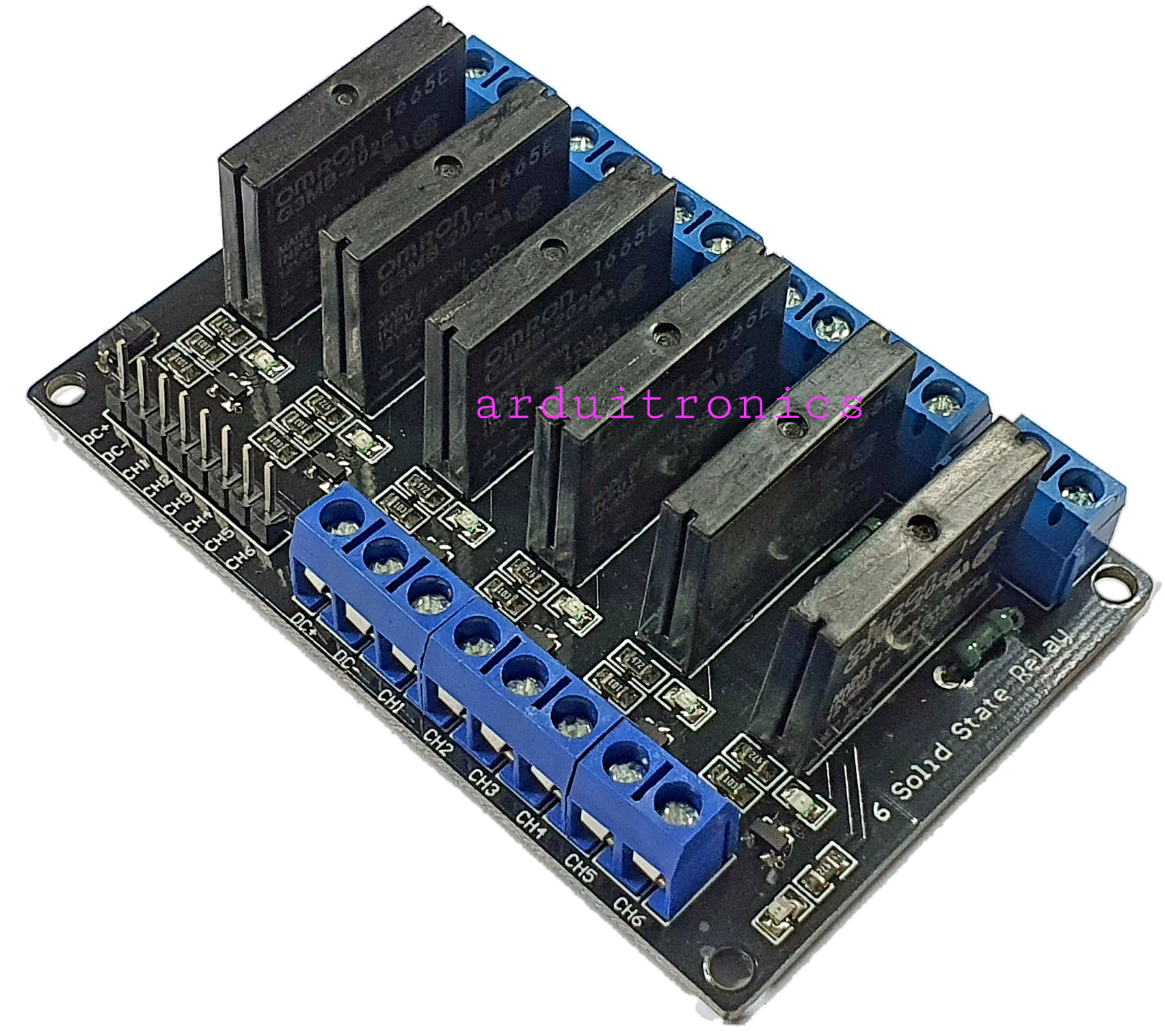 6 Channel 24V 2A Solid State Relay (SSR) Low Level Trigger