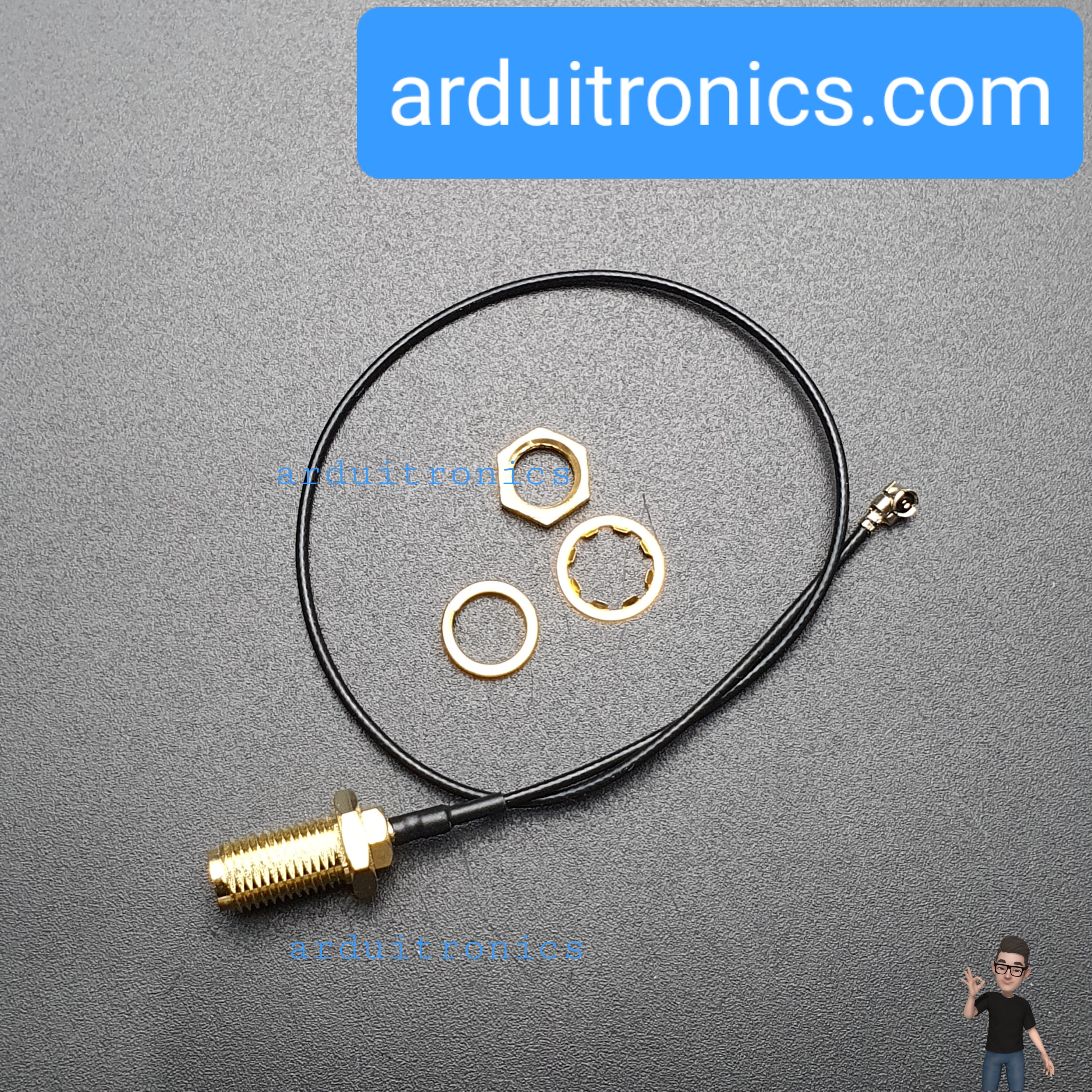SMA (Female inner needle) to IPEX IPEX-1 Adapter Cable (WiFi / GSM / 3G / 4G / GPS) ยาว 20cm