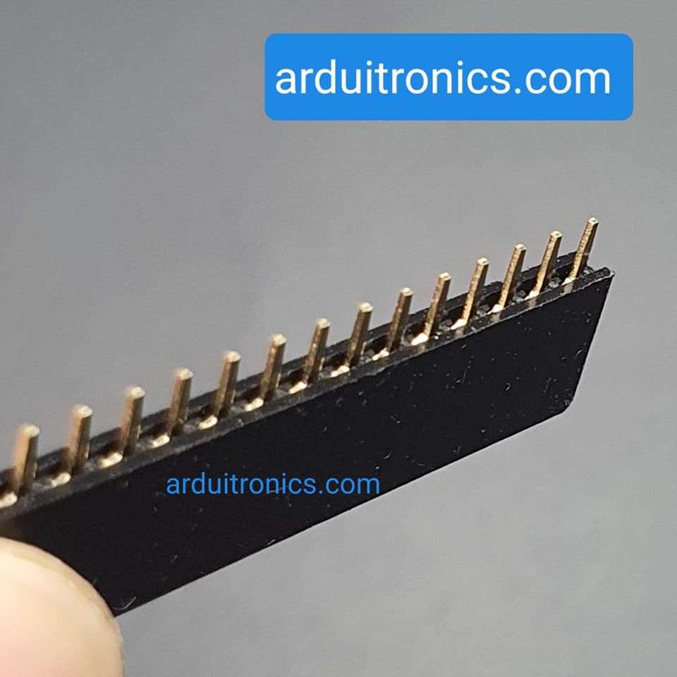 [Black] 1X15 Pin Single Row Female Header 2.54mm Pitch Straight Pin Square (จำนวน 1 ชิ้น)