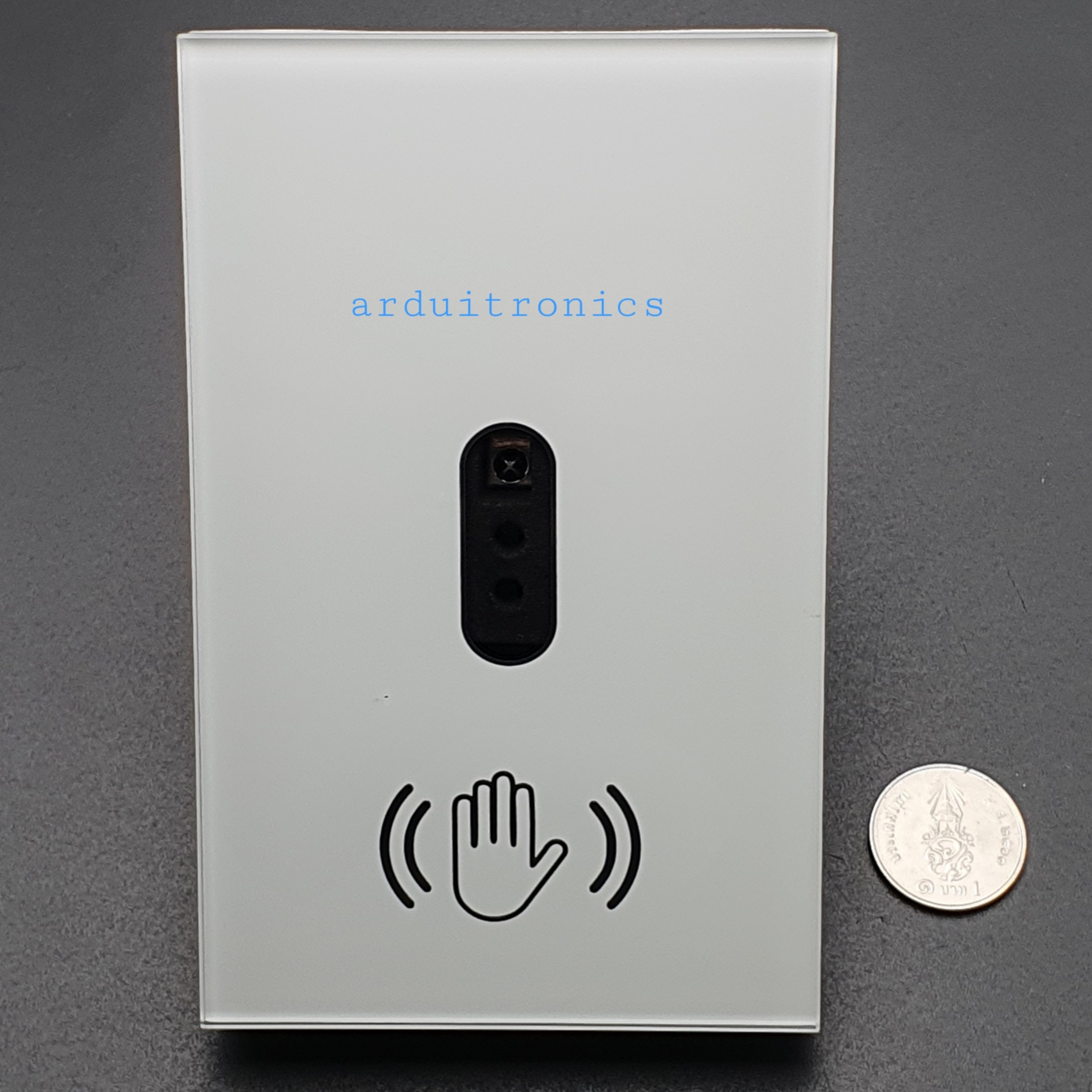 สวิตช์ไฟติดผนังเซ็นเซอร์อินฟราเรด,แผงหน้าจอกระจกเปิดปิดมาตรฐาน US 110V 220V 10A ไฟฟ้าไม่ต้องสัมผัส