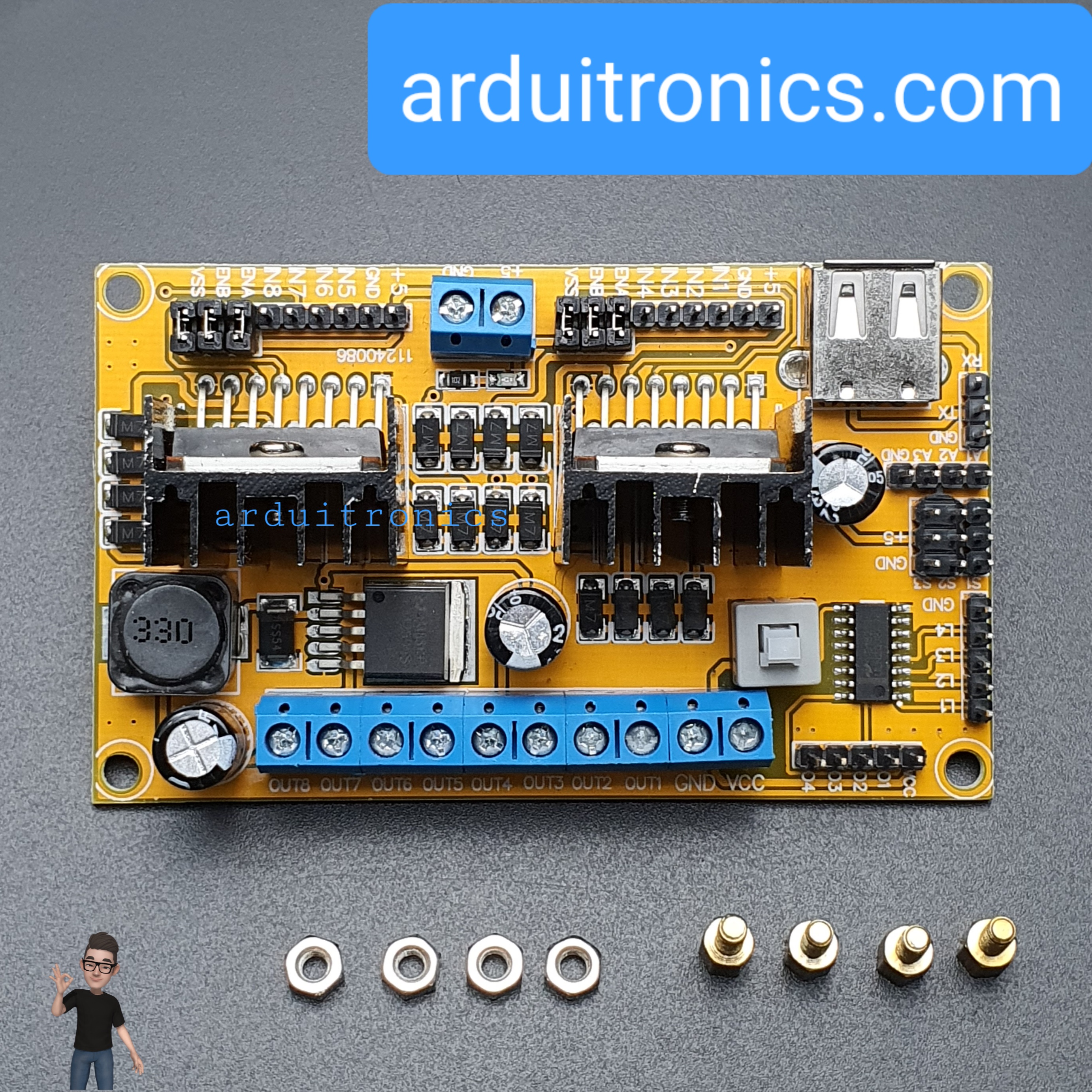 L298N V3 H-Bridge 4 Motor Controller Module (Support W703N, WiFi Router)