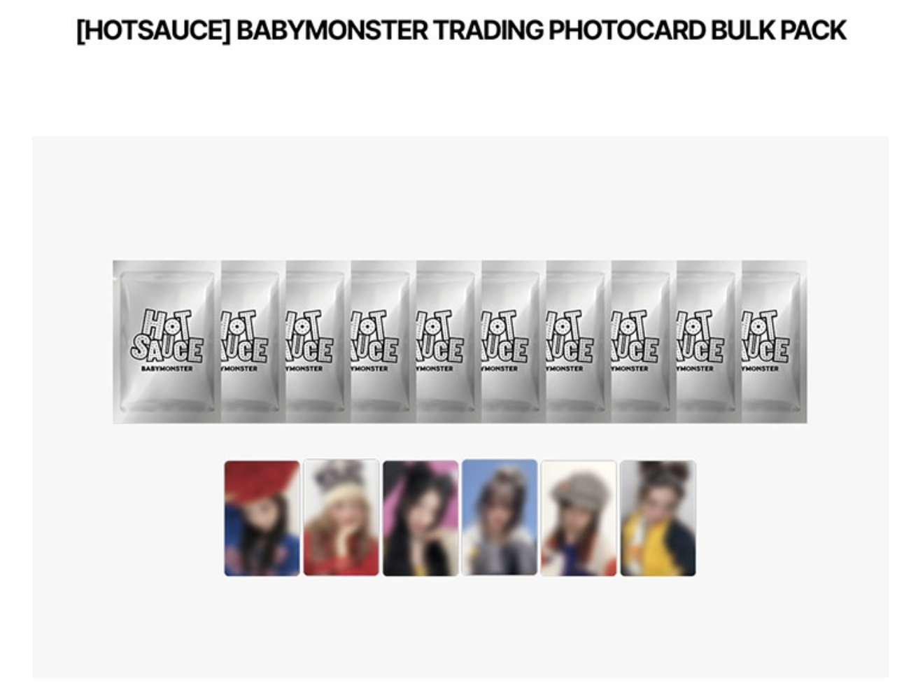 BABYMONSTER -[HOTSAUCE] BABYMONSTER TRADING PHOTOCARD BULK PACK