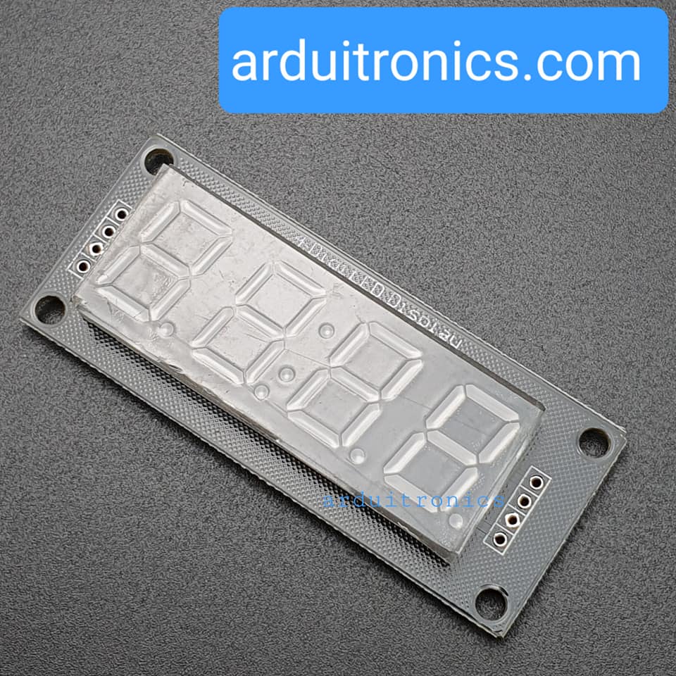 โมดูลแสดงค่าตัวเลข 4 หลัก สีเขียว 7 Segment 4 Digit TM1637 Module Size 0.56" (5643BGG Common Anode) - ยังไม่บัดกรี