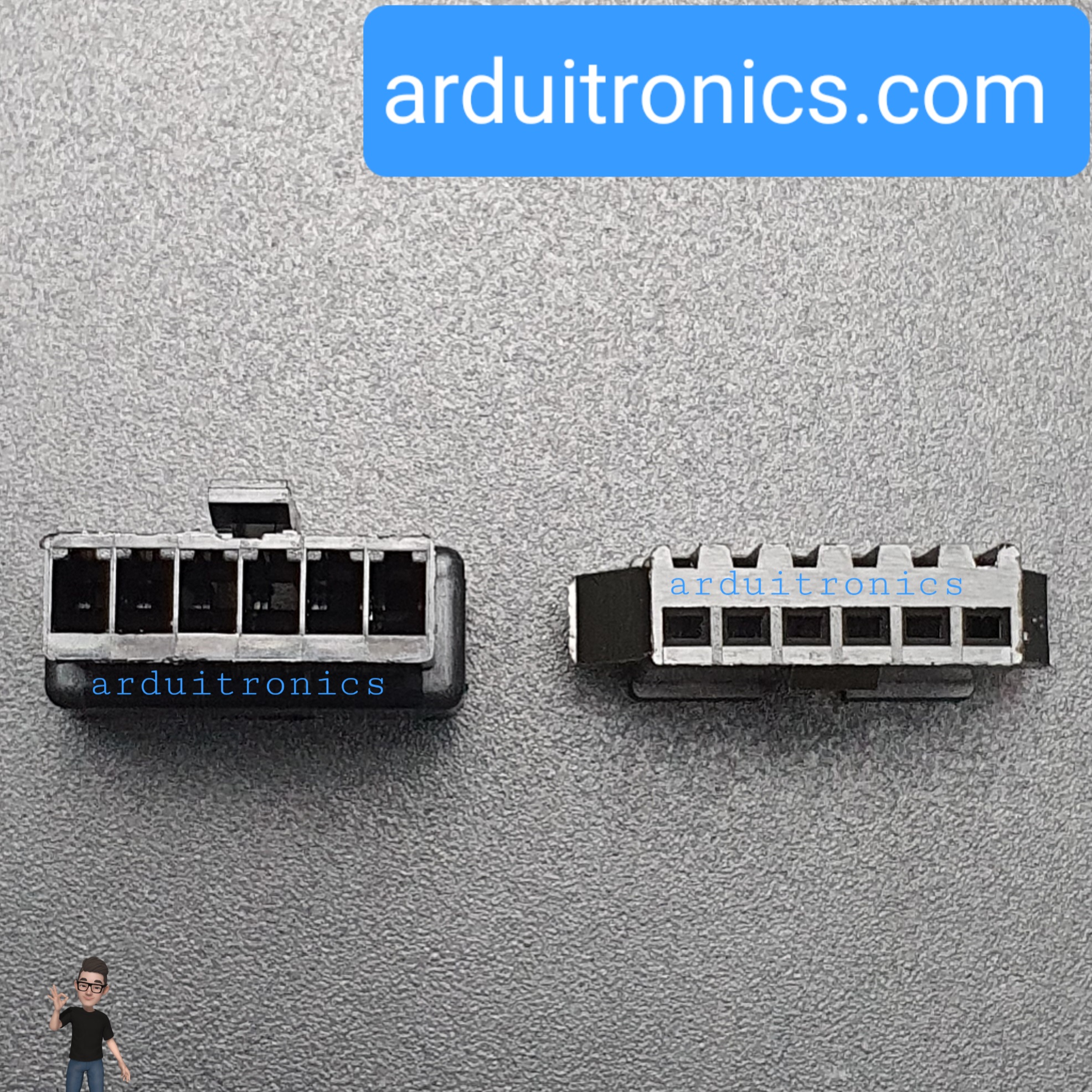 2.54mm 6 Pin Black Plastic Male Female JST-SM Housing Crimp Terminal Connector