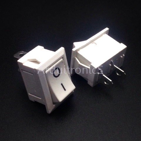 สวิตช์ไฟเปิด/ปิด 15x21mm Power Switch 2 ขา KCD1-101 สีขาว (1ชิ้น)