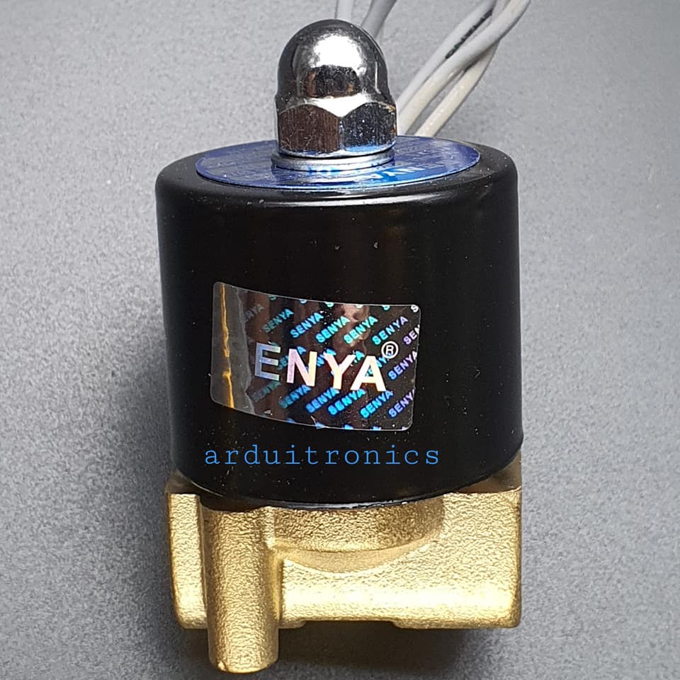 โซลินอยวาล์ว ทองเหลือง (Solenoid Valve Normally Closed) 2 หุน (1/4") 24V - ยี่ห้อ Senya 2W-160-15