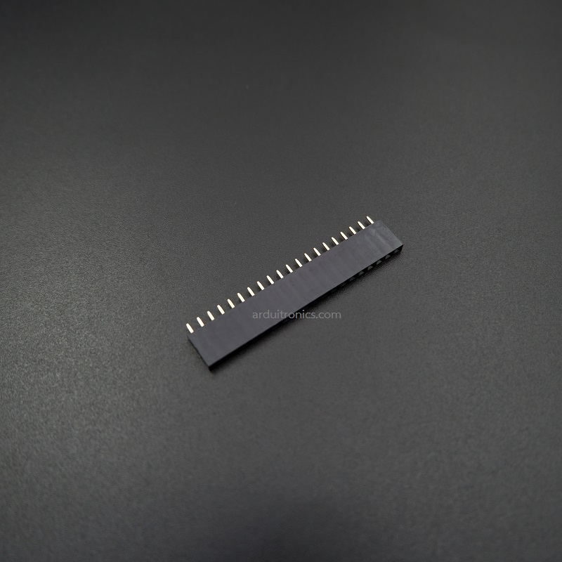 [Black] 1X20 Pin Single Row Female Header 2.54mm Pitch Straight Pin Square (จำนวน 1 ชิ้น)