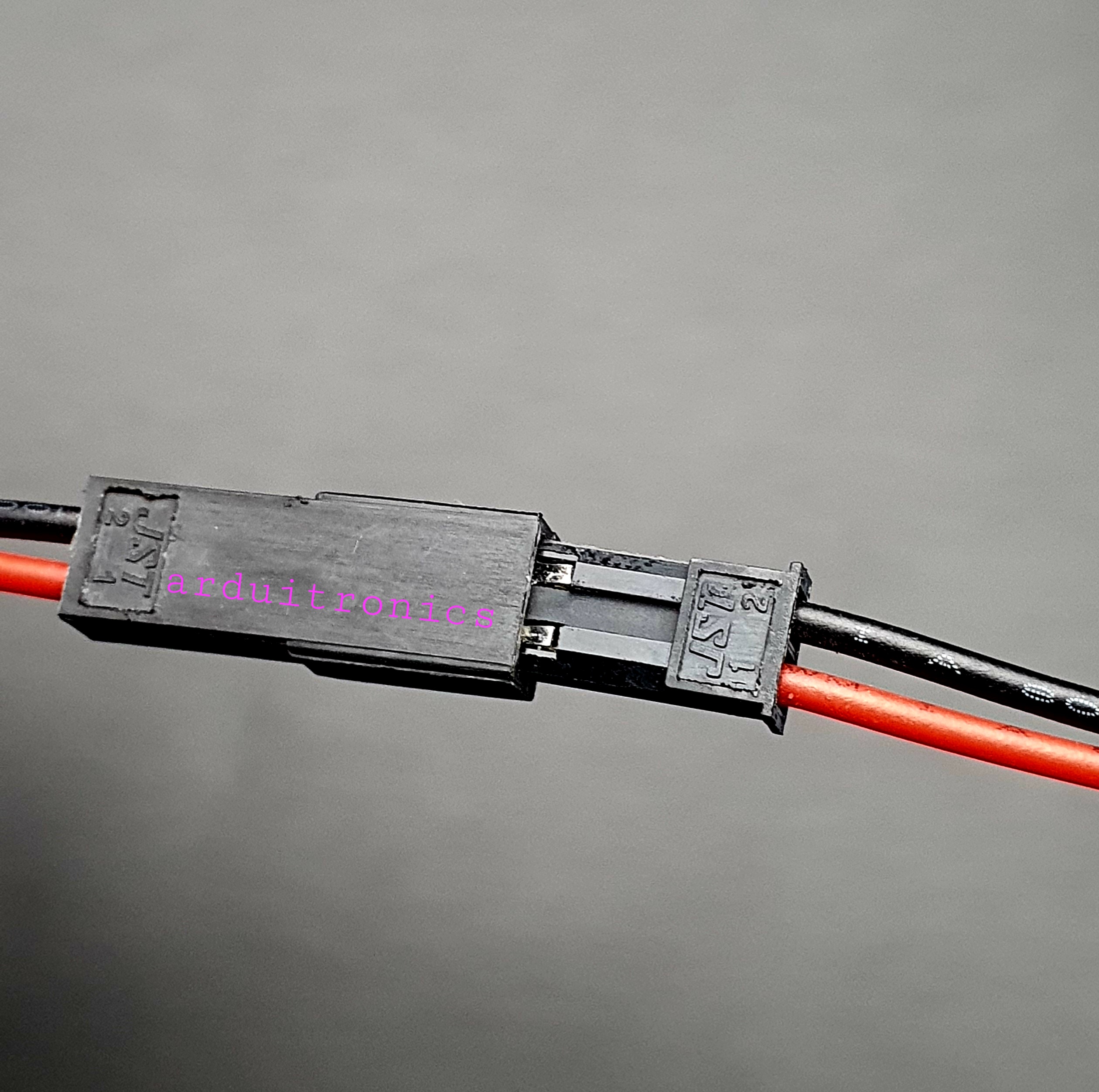 JST Connector 2Pin Plug Male สายต่อ JST ตัวผู้ พร้อมสายไฟยาว 10cm - Black