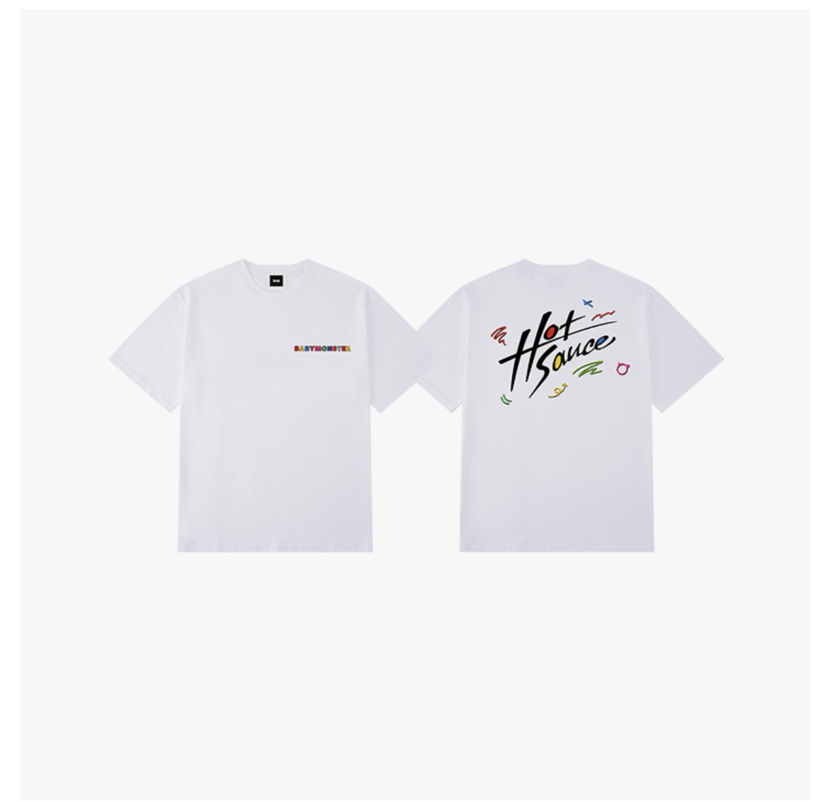 BABYMONSTER -[HOTSAUCE] BABYMONSTER - GRAPHIC T-SHIRT_WHITE ระบุ size