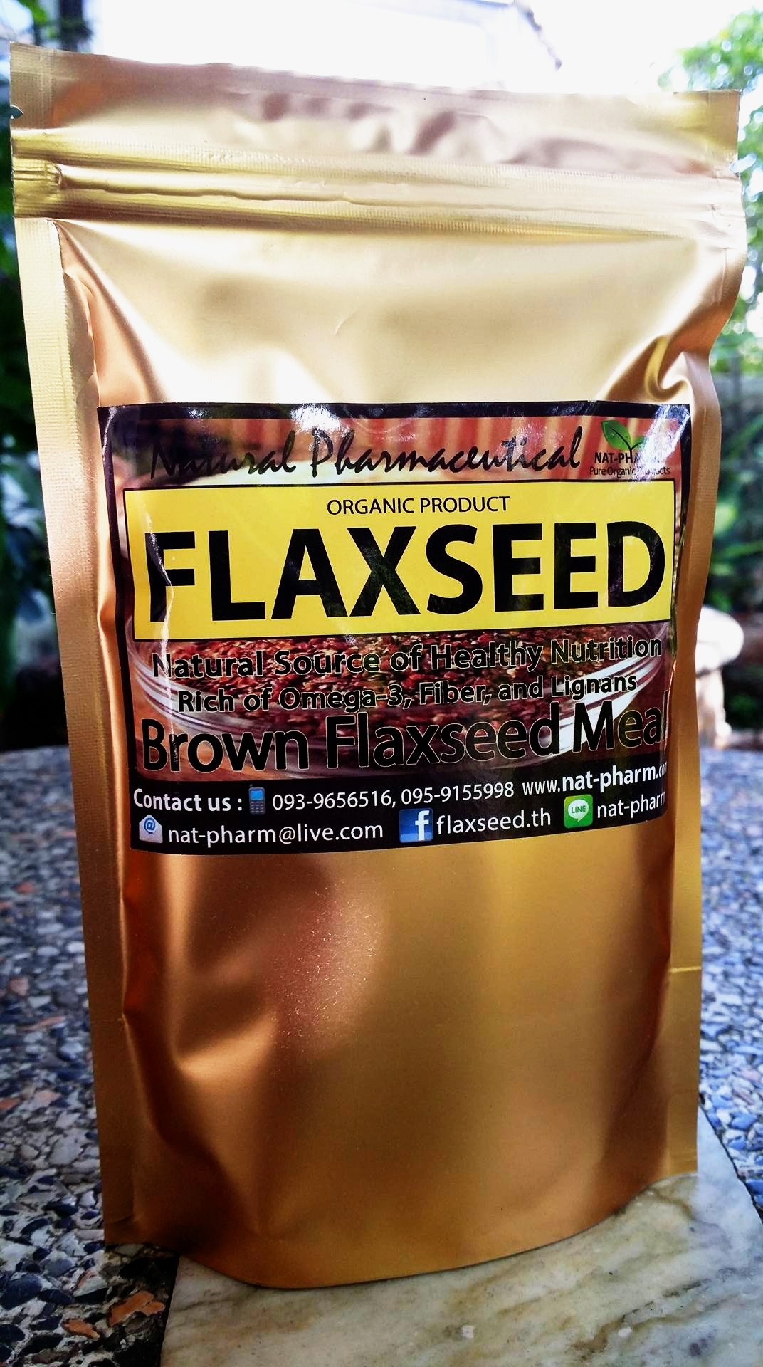 -BROWN- แฟลกซ์ซีด สีน้ำตาล ชนิด อบ บดผง 200g. (Organic Brown Flaxseed Meal)