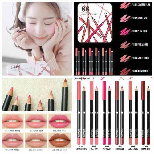 Ver 88 Holiday Lip Pencil Set เวอร์.88 ฮอลิเดย์ ลิป เพนซิล เซต ลิปสีไม้