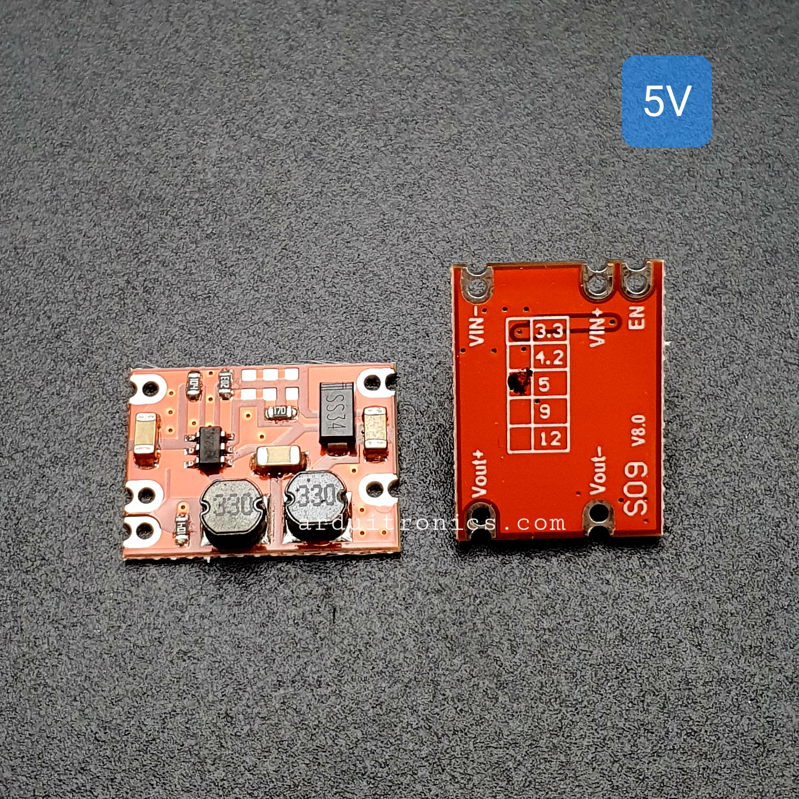 DC Automatic Step-Up and Step-Down Power Supply Module 3-15V to 5V 600mA โมดูลแปลงไฟ 3-15V เป็น 5V 600mA