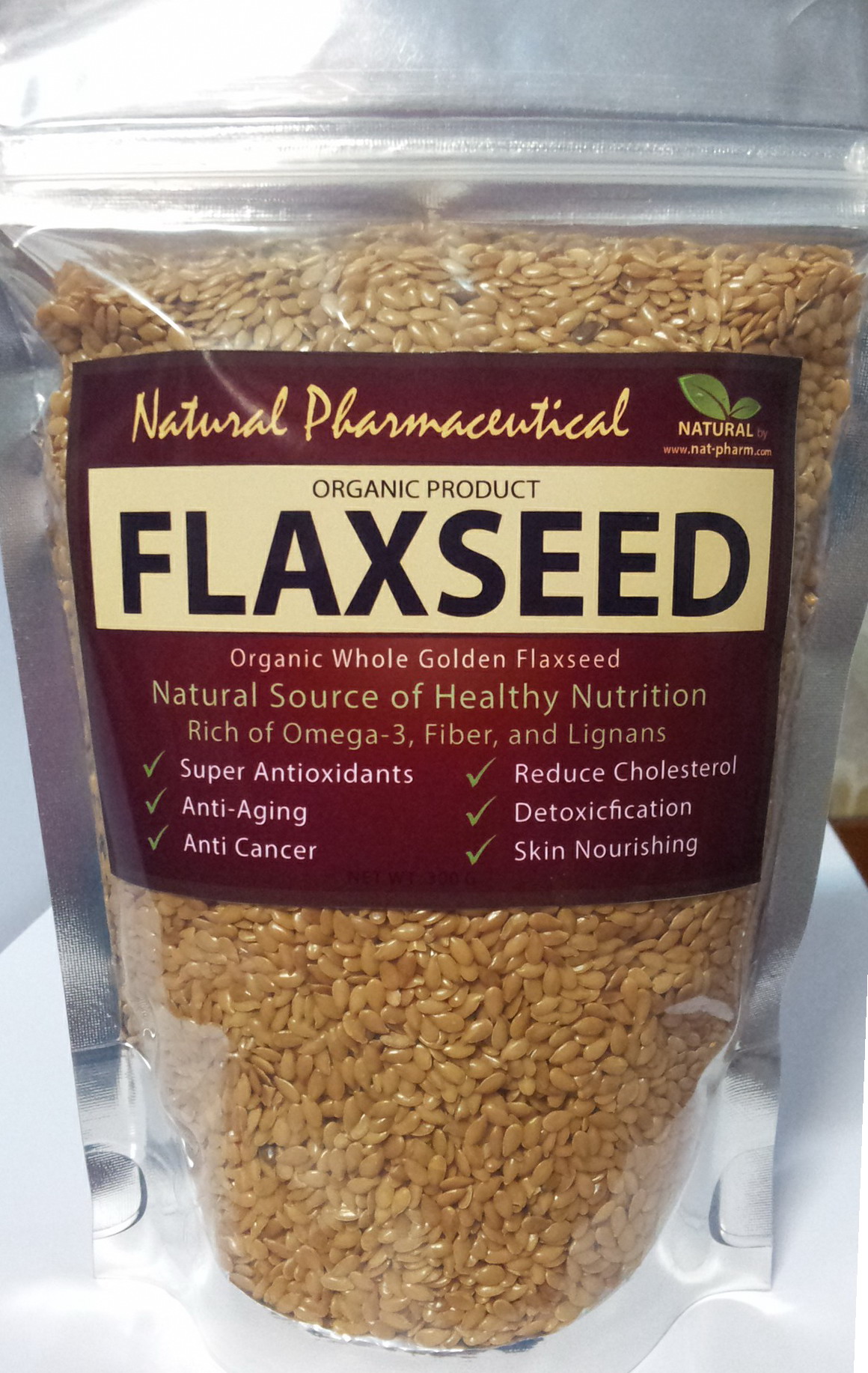 *GOLD* แฟลกซ์ซีด สีทอง ชนิดเต็มเมล็ด 200g. (Organic Whole Golden Flaxseed)