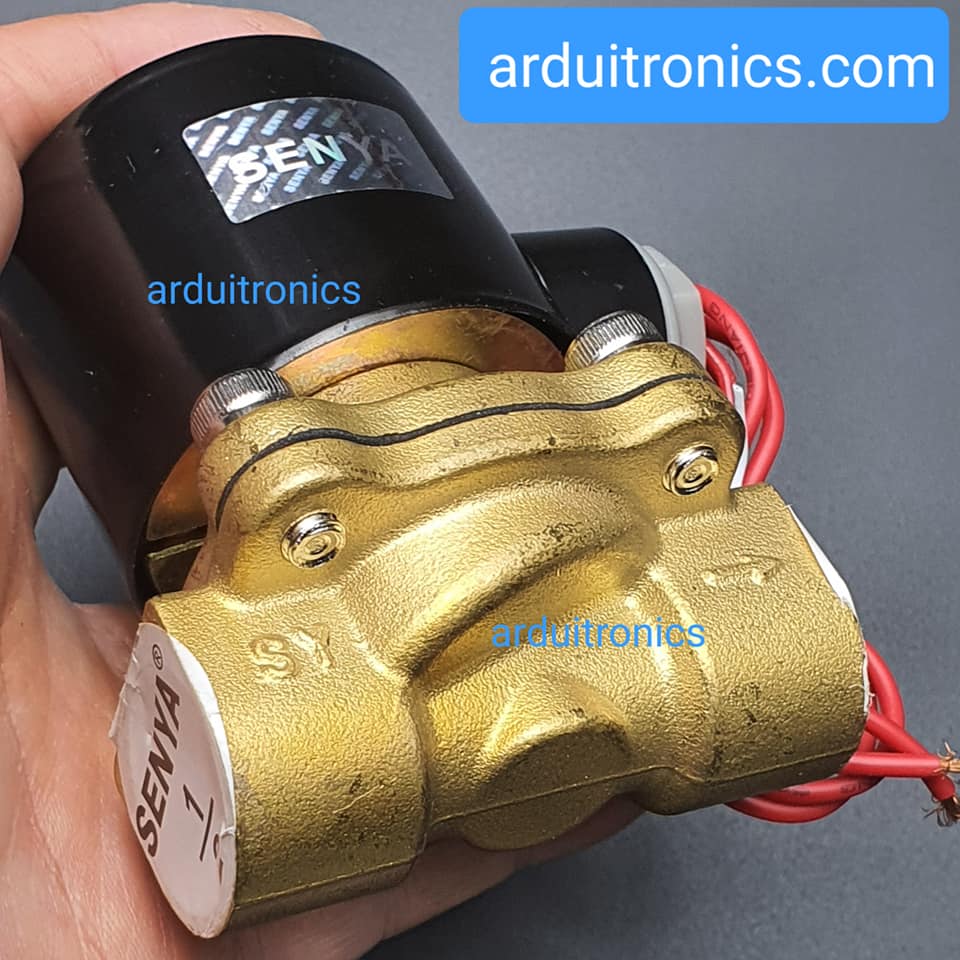 โซลินอยวาล์ว ทองเหลือง (Solenoid Valve Normally Closed) 4 หุน (1/2") 220VAC - ยี่ห้อ Senya 2W-160-15