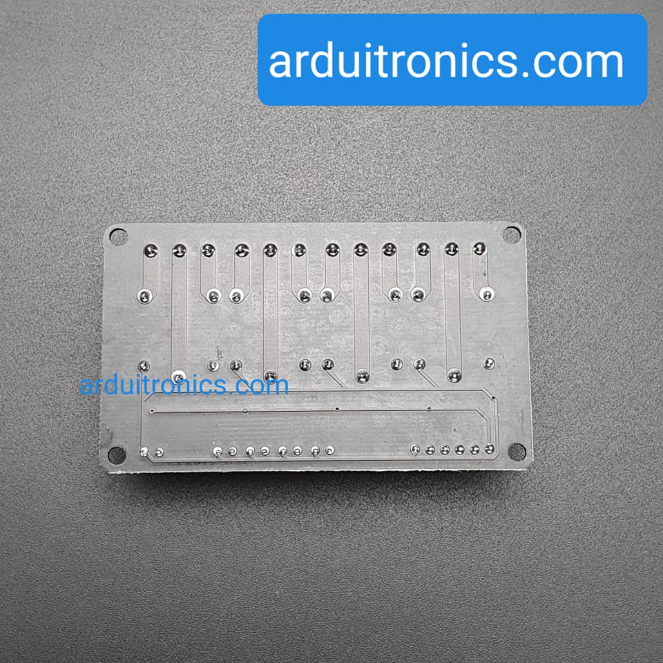 12V 4 Channel Relay Low-Level Trigger Relay Module (with LED - PCB สีดำ มีช่องสกรูให้ยึด)