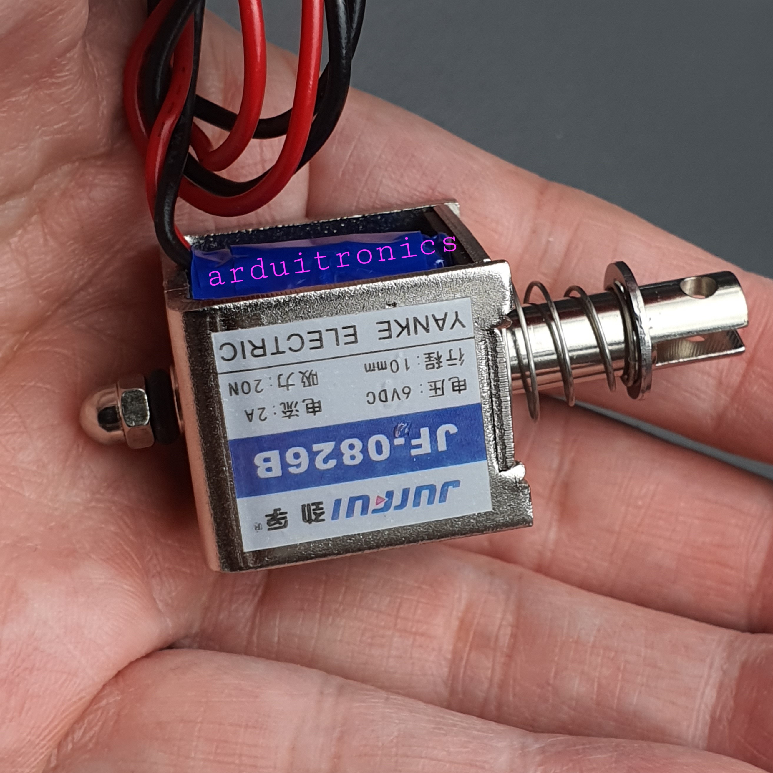 กลอนไฟฟ้า กลอนประตูไฟฟ้า JF-0826B 6V / 2A รีเซ็ต 10mm Push Pull Type Open Frame Solenoid แม่เหล็กไฟฟ้าโซลินอยด์แม่เหล็กไฟฟ้า
