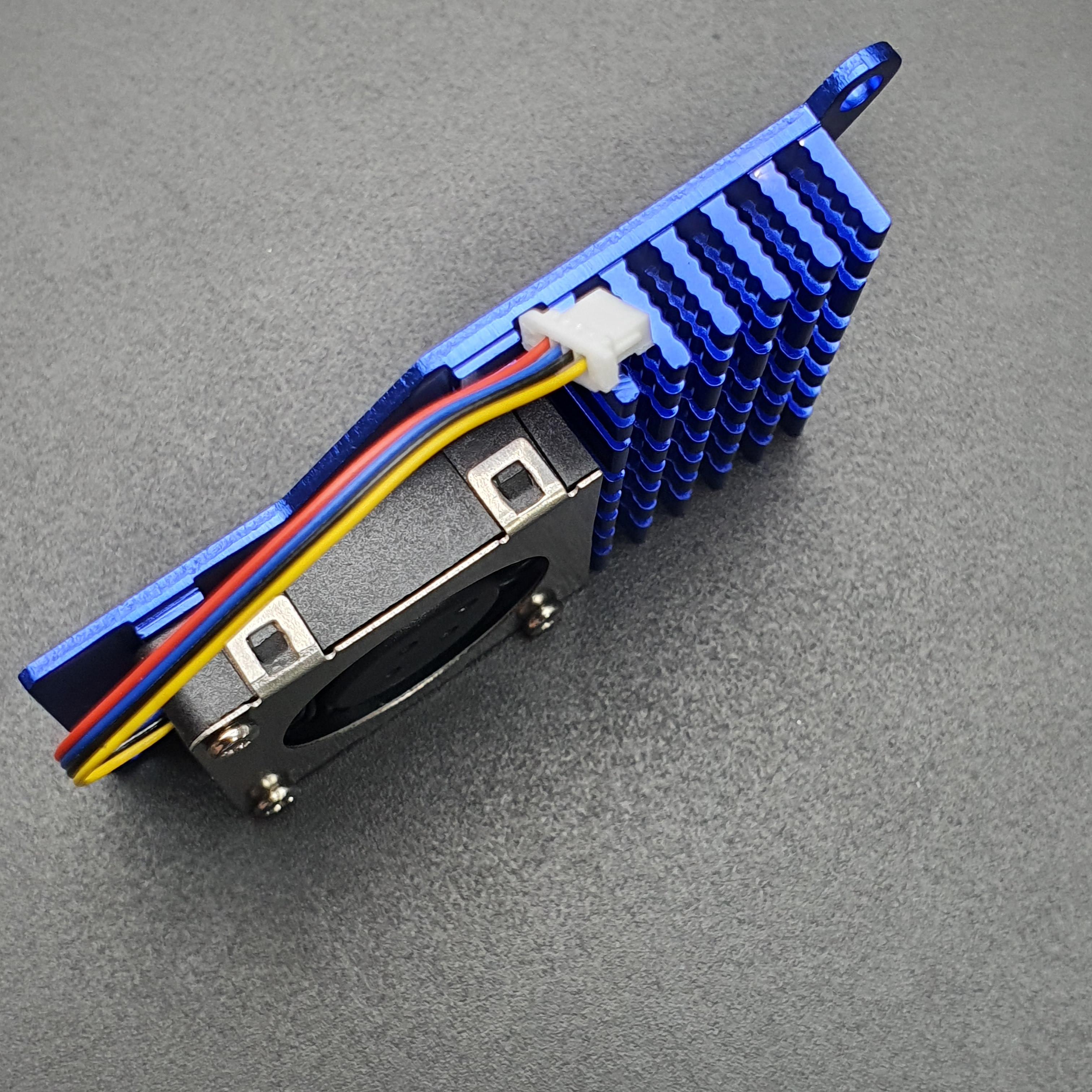 Raspberry Pi 5 Active Cooling Fan With Aluminum Radiator Heat Sink - สีน้ำเงินและพัดลมสีดำ