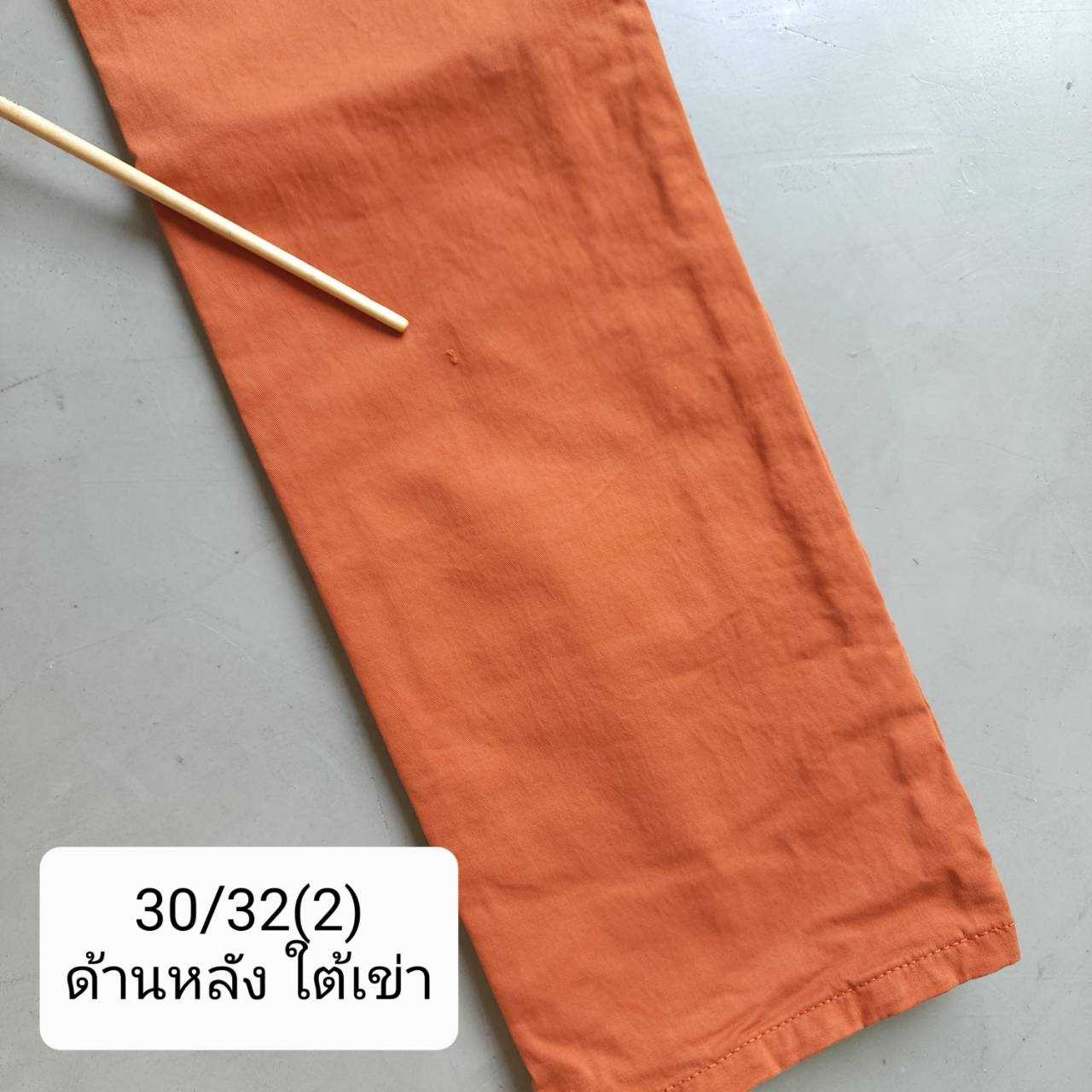 [DEFECT] Khaki Slim Org. Warm Orange กางเกงผ้า Canvas ทรงเข้ารูป Nudie ของแท้ 100%