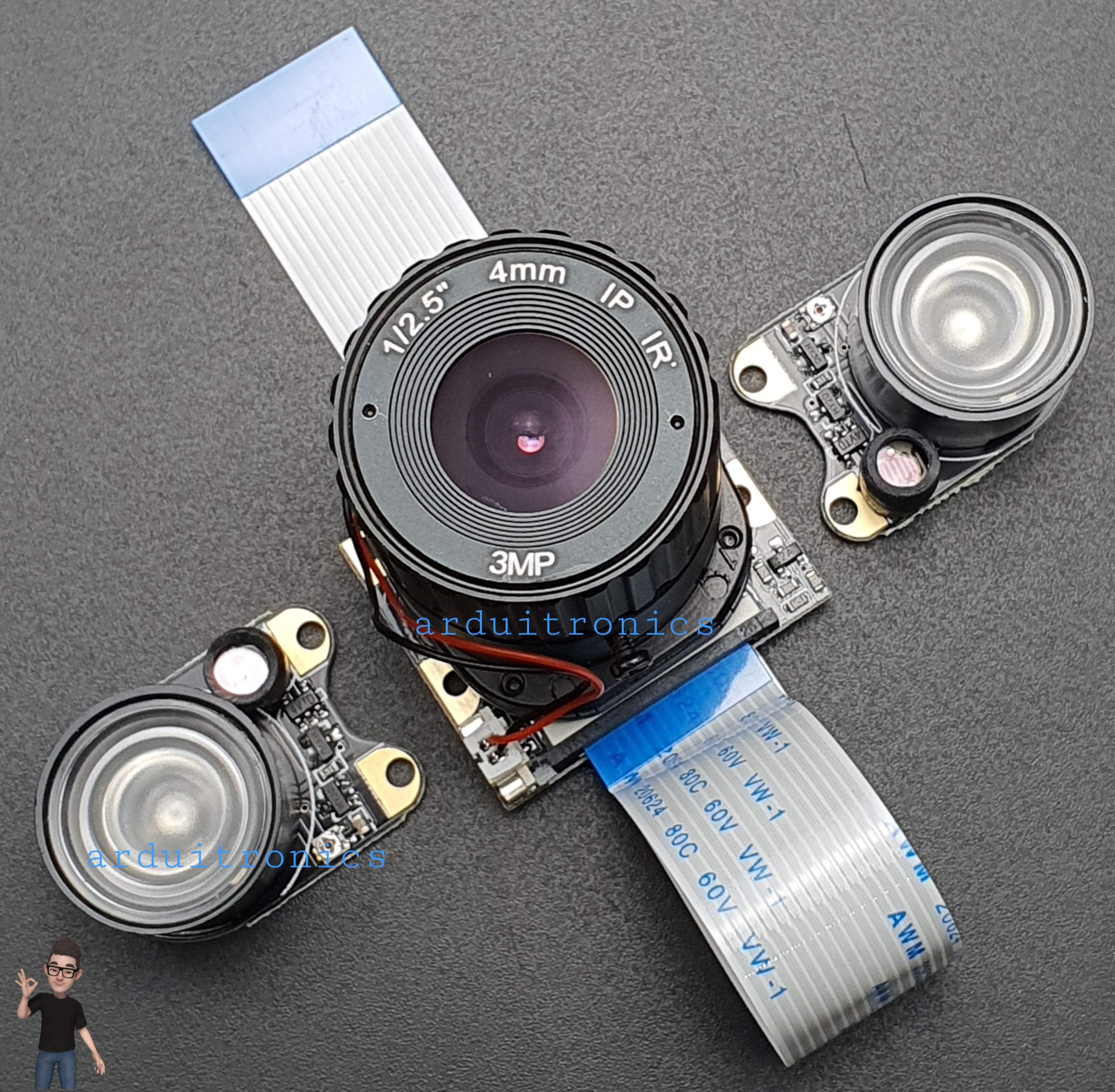 Raspberry Pi 4B/3B+ Camera 5MP 4mm Focal Length Night Vision IR-CUT Lens