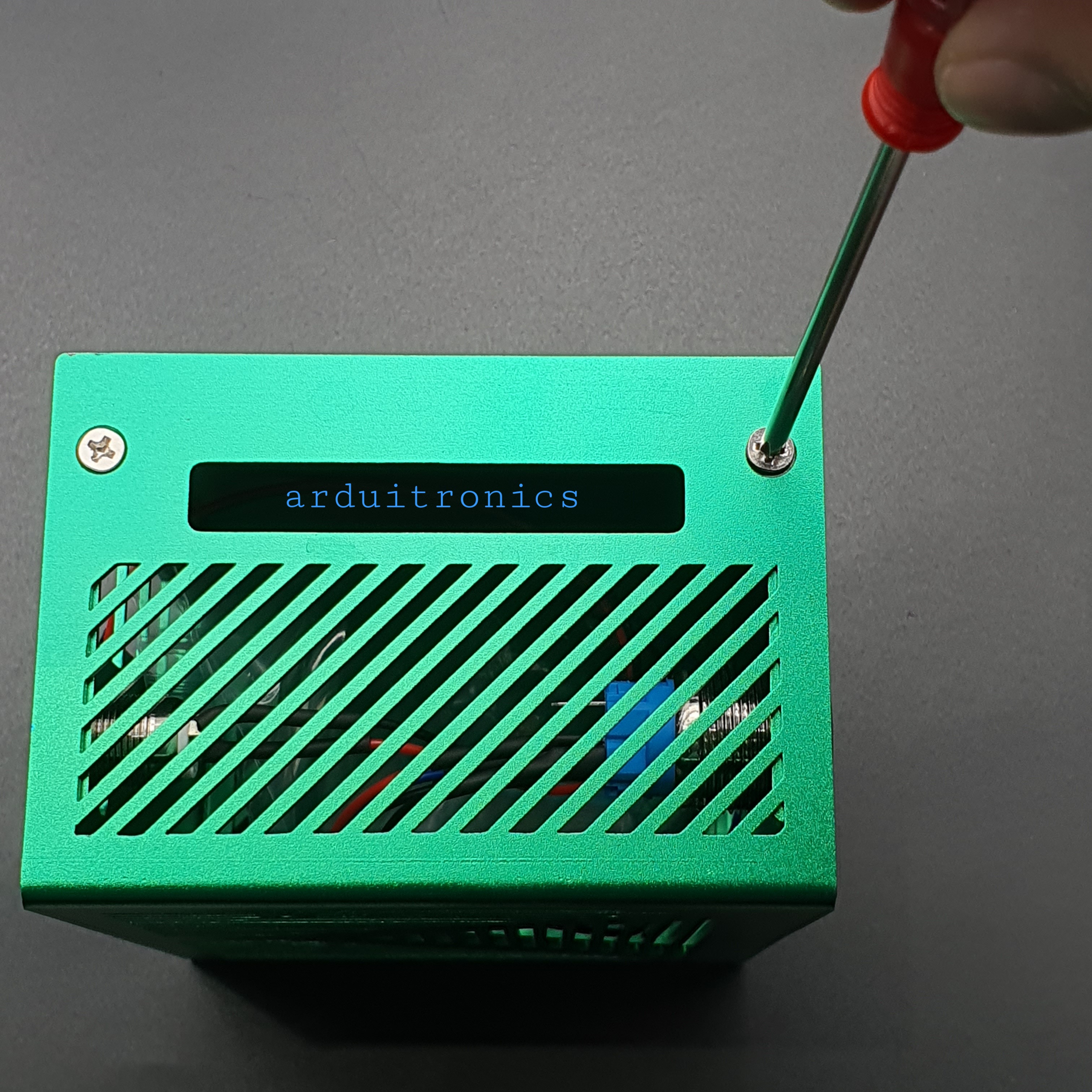 Case สำหรับ Nvidia Jetson Nano 4GB Aluminum Alloy (Green) Chassis with ชิป WiFi + Antennas + Fan