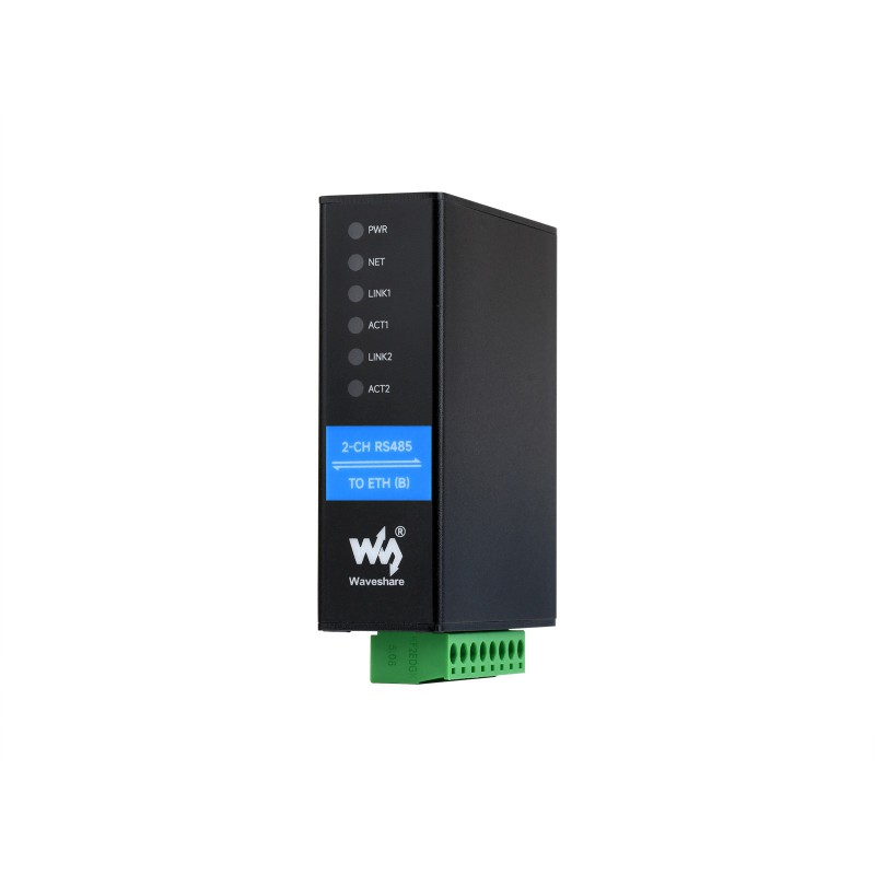 2-Ch RS485 to RJ45 Ethernet Serial Server, Dual channels RS485 independent operation, Dual Ethernet Ports, 2-CH RS485 TO ETH (B) (ของแท้จาก Waveshare)