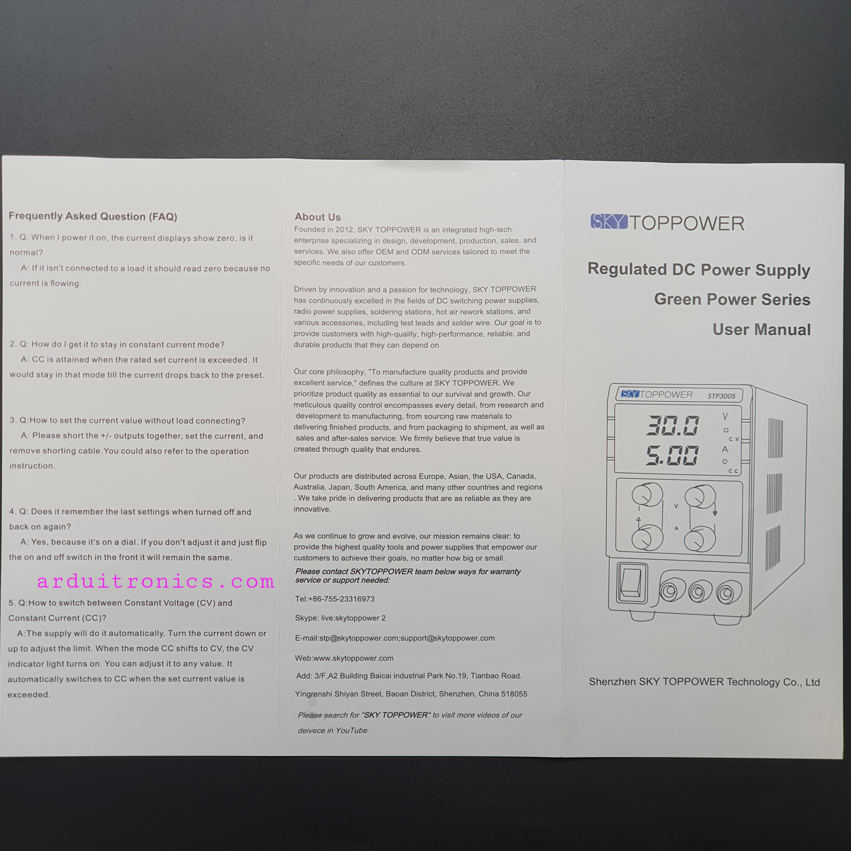 Adjustable DC Power Supply 0-30V 0-5A (STP3005)