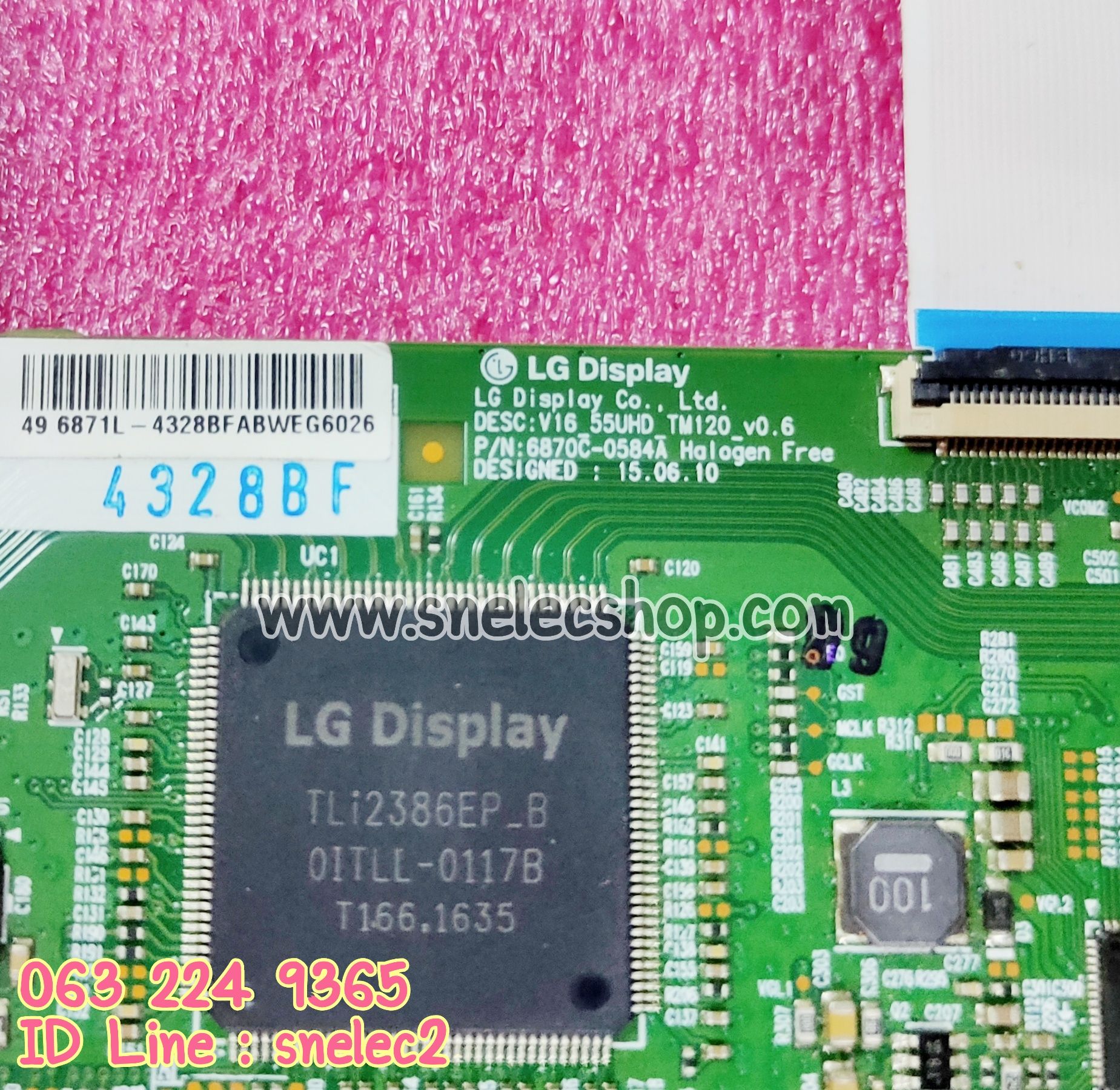 T-CON Toshiba 4K : P/N 6870C-0584A