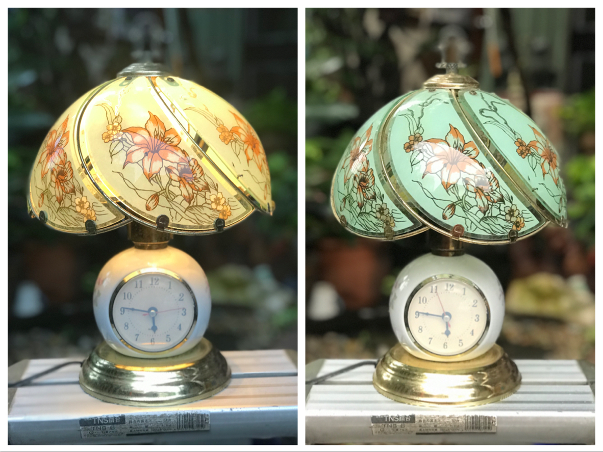 ของเก่าใช้งานได้ปกติ โคมไฟนาฬิกาตั้งโต๊ะ โคมไฟโบราณ โคมไฟวินเทจ ไม่แตก ไม่หัก ฐานด้านล่างไม่มีฝาครอบ สำหรับแต่งบ้าน คอนโด ร้านอาหาร ร้านกาแฟ แนววินเทจ ขนาดกว้าง 10 นิ้ว สูง 14 นิ้ว