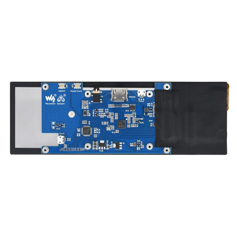 [ยี่ห้อ Waveshare] 7.9inch Capacitive Touch Screen LCD, 400×1280, HDMI, IPS, Toughened Glass Cover