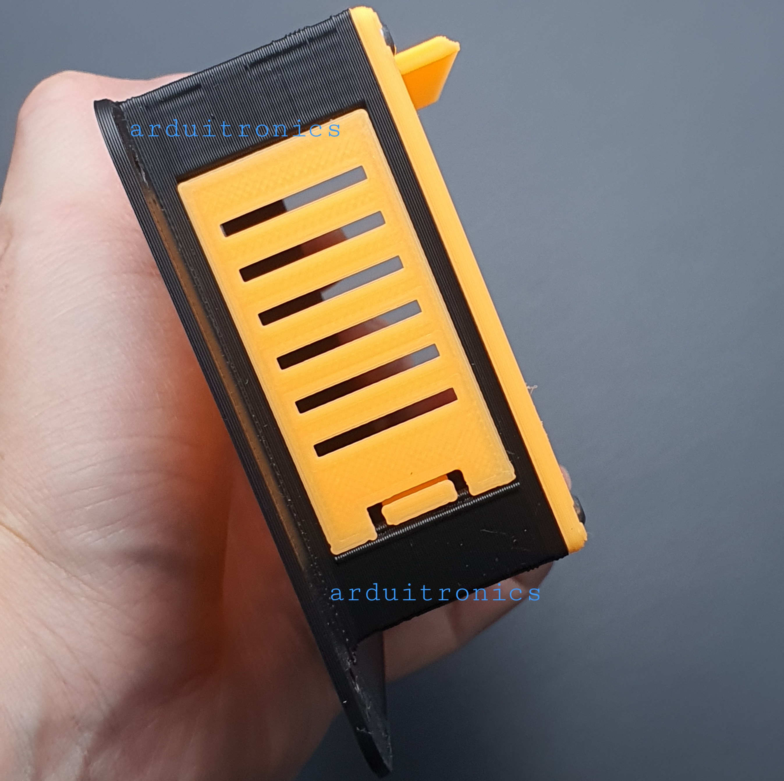 3D Printed Screen Case (Orange) for Raspberry Pi Official 7 inch LCD Touchscreen