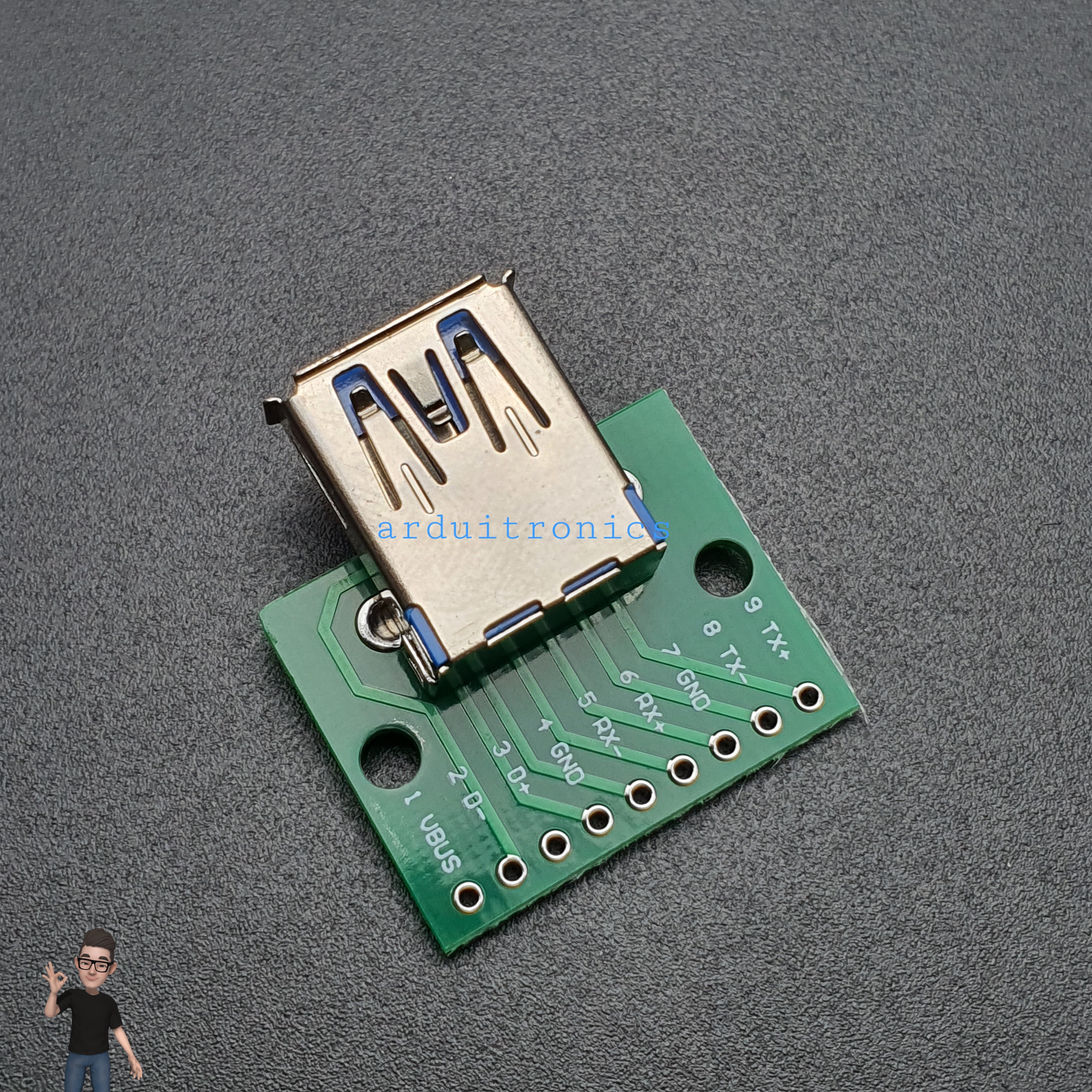 C37 USB 3.0 Type A Female to DIP Converter Breakout