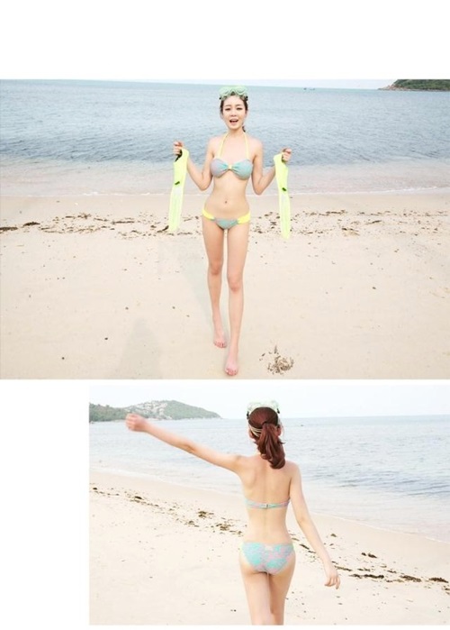 ***พร้อมส่ง***บิกินี่ชุดว่ายน้ำทูพีซ two-piece สวยเหมือนแบบค่ะ