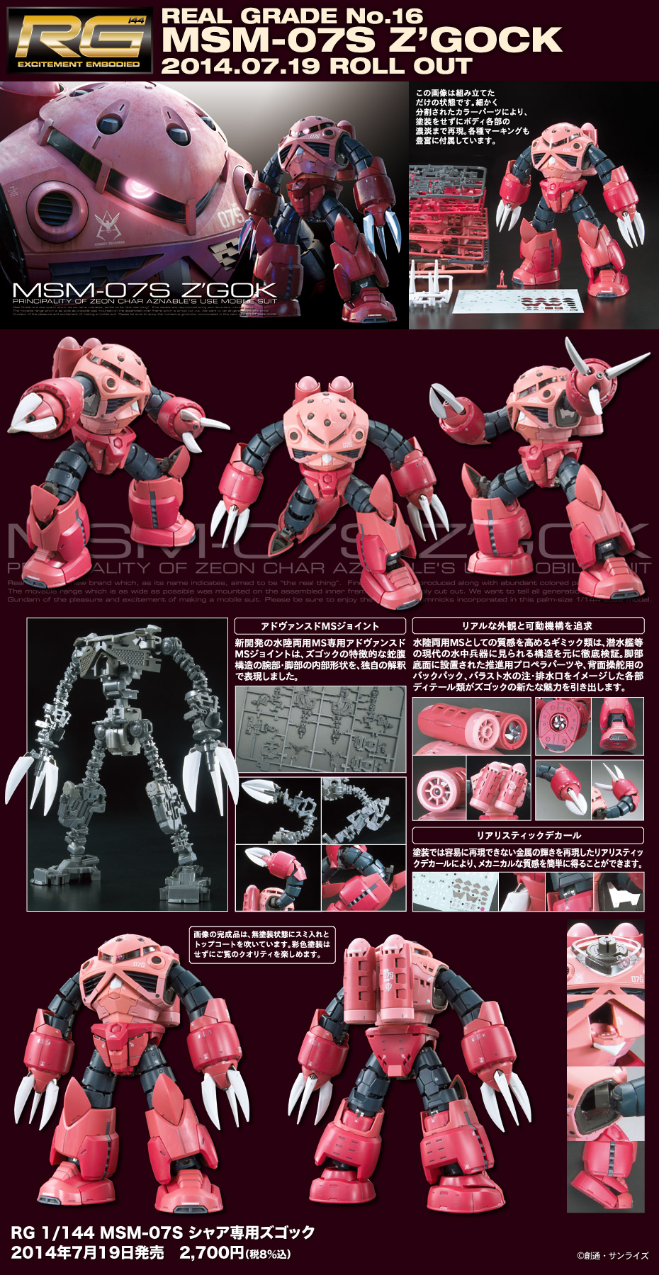 RG 1/144 MSN-07S Z’Gok (Char Aznable Custom)
